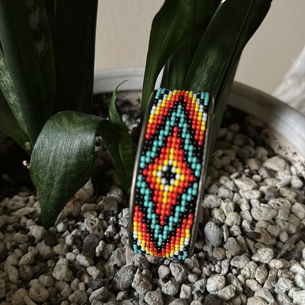 Beaded cuff bracelet